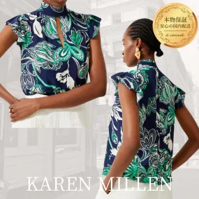 Karen Millen  |Flower Patterns Casual Style Sleeveless Elegant Style