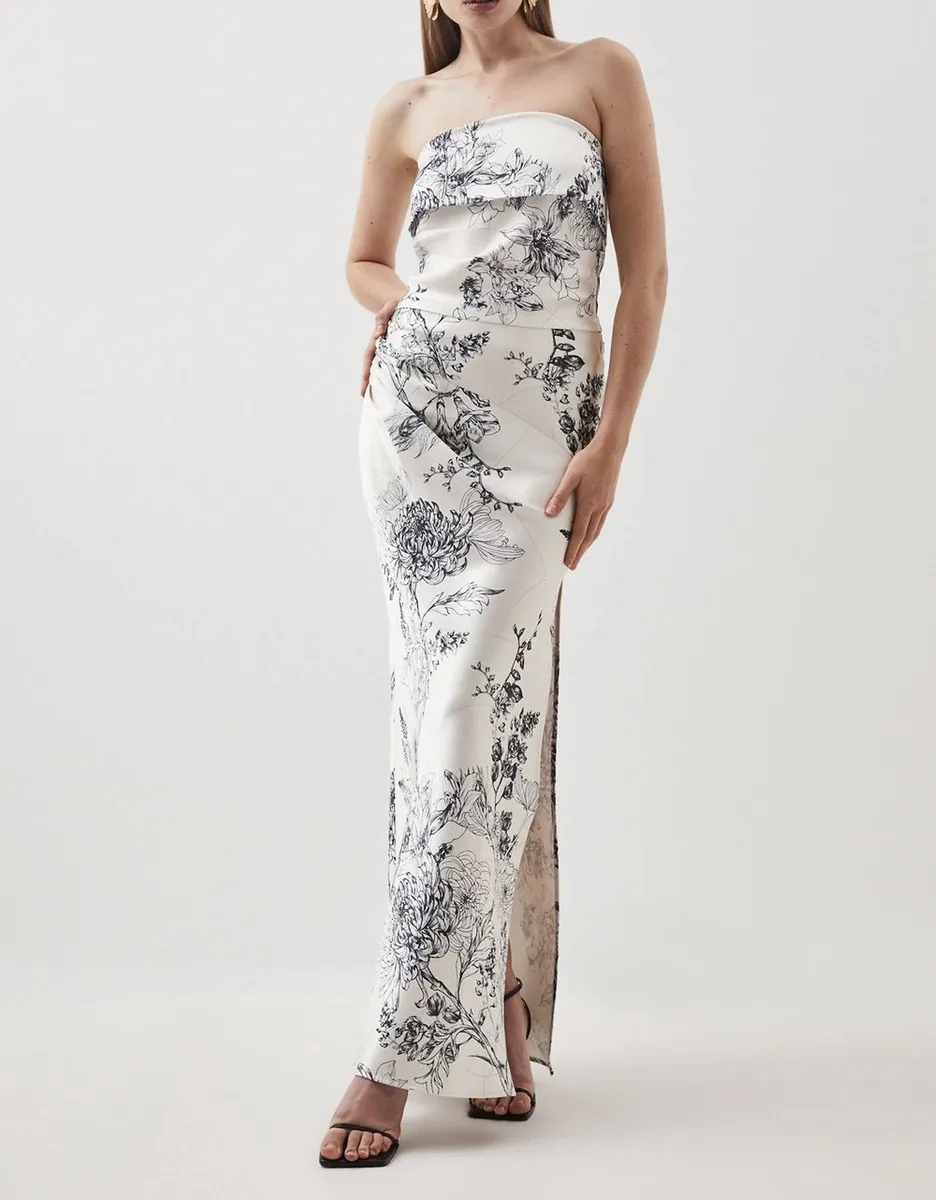 Karen Millen  |Flower Patterns Sleeveless Street Style Bridal