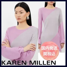 Karen Millen  |Stripes Casual Style Long Sleeves Party Style Office Style