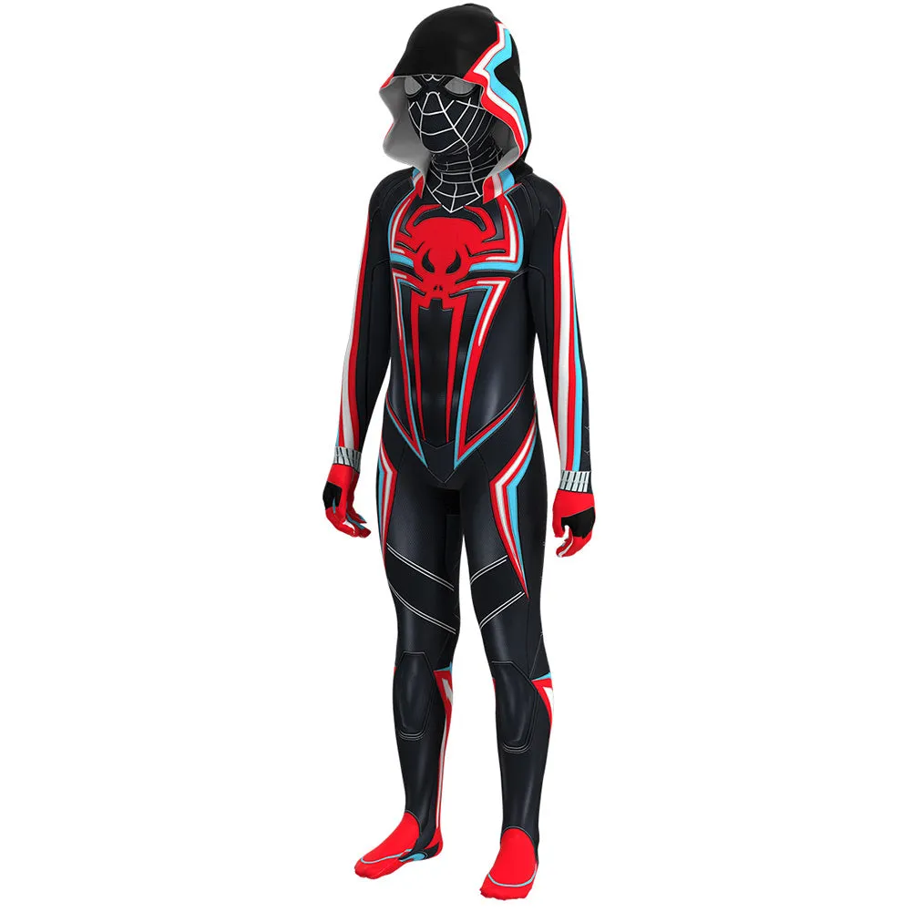 Kids Spiderman Miles Morales 2099 Suit Bodysuit Cosplay Costume Outfits Halloween Carnival Suit