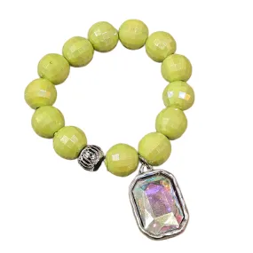 KIG Lime Disco Square AB Chunky Bracelet