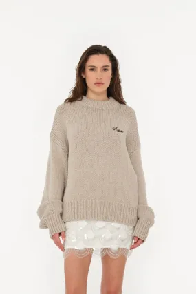 KNIT CREWNECK SWEATER BEIGE - ROTATE