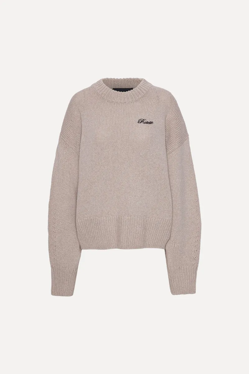 KNIT CREWNECK SWEATER BEIGE - ROTATE