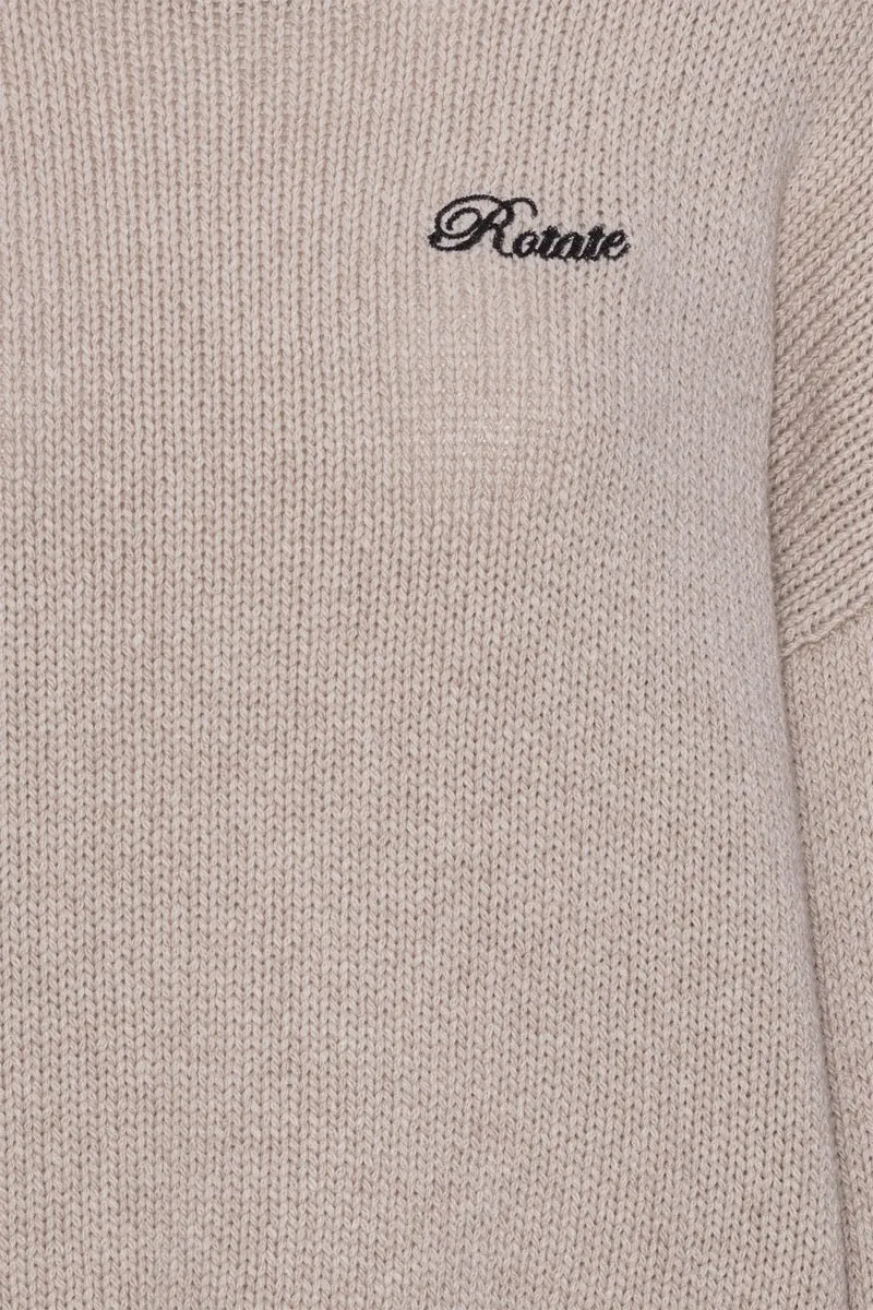 KNIT CREWNECK SWEATER BEIGE - ROTATE