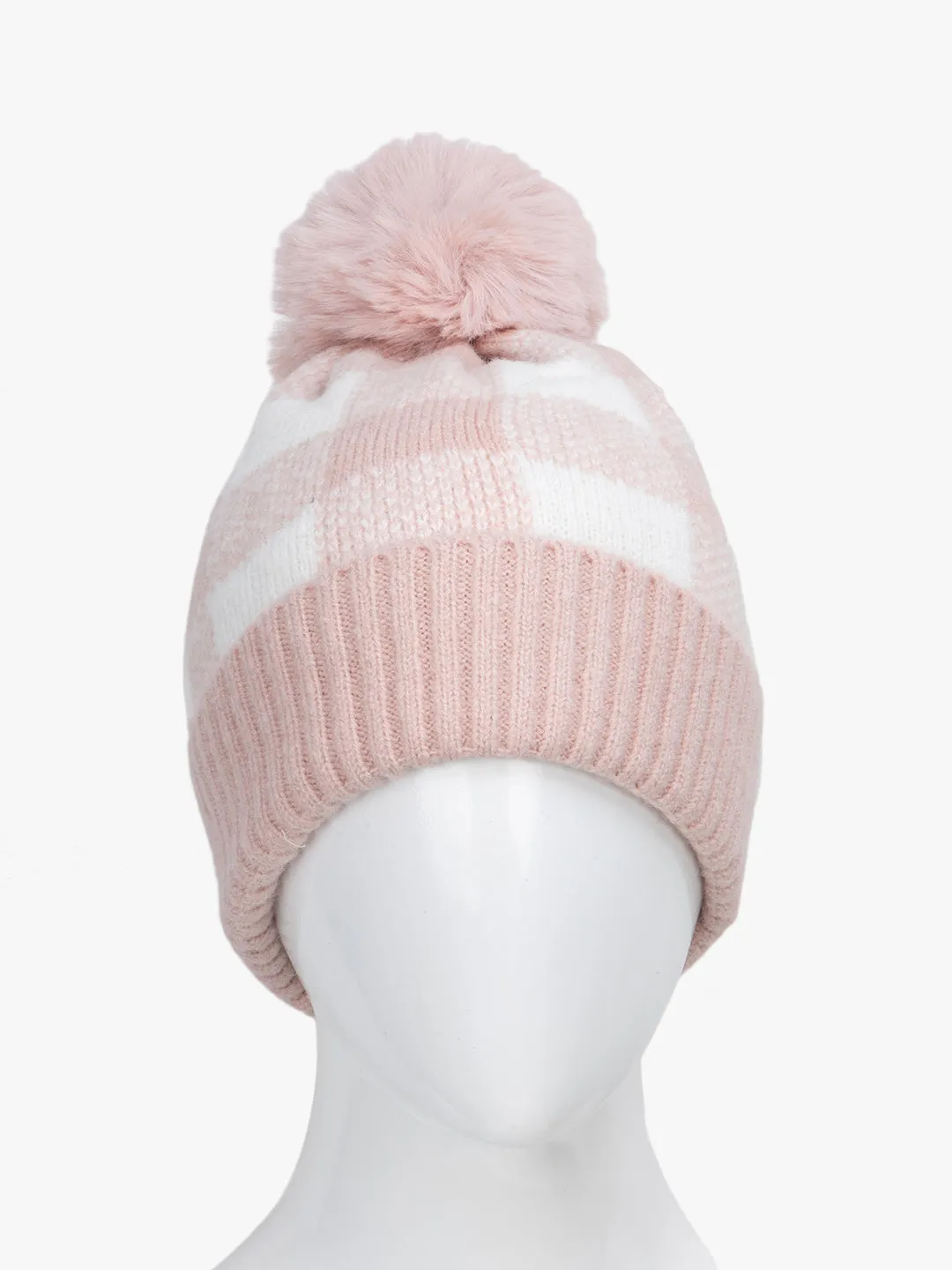 Knitted Beanie With Pom Pom