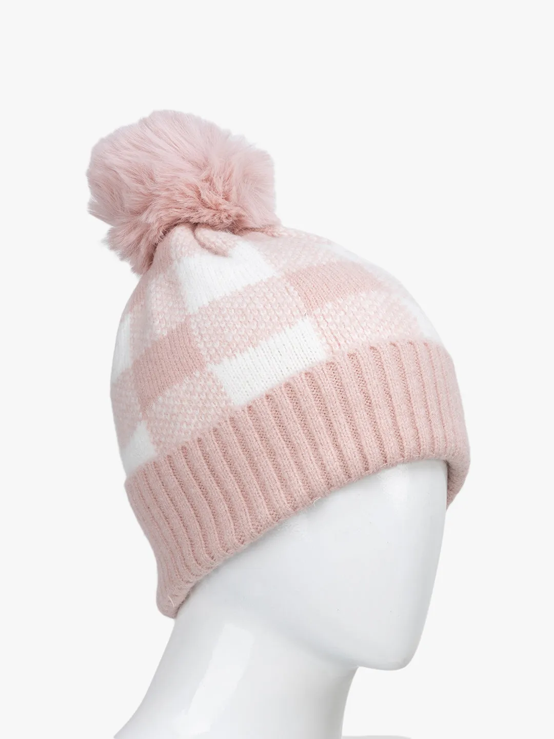 Knitted Beanie With Pom Pom