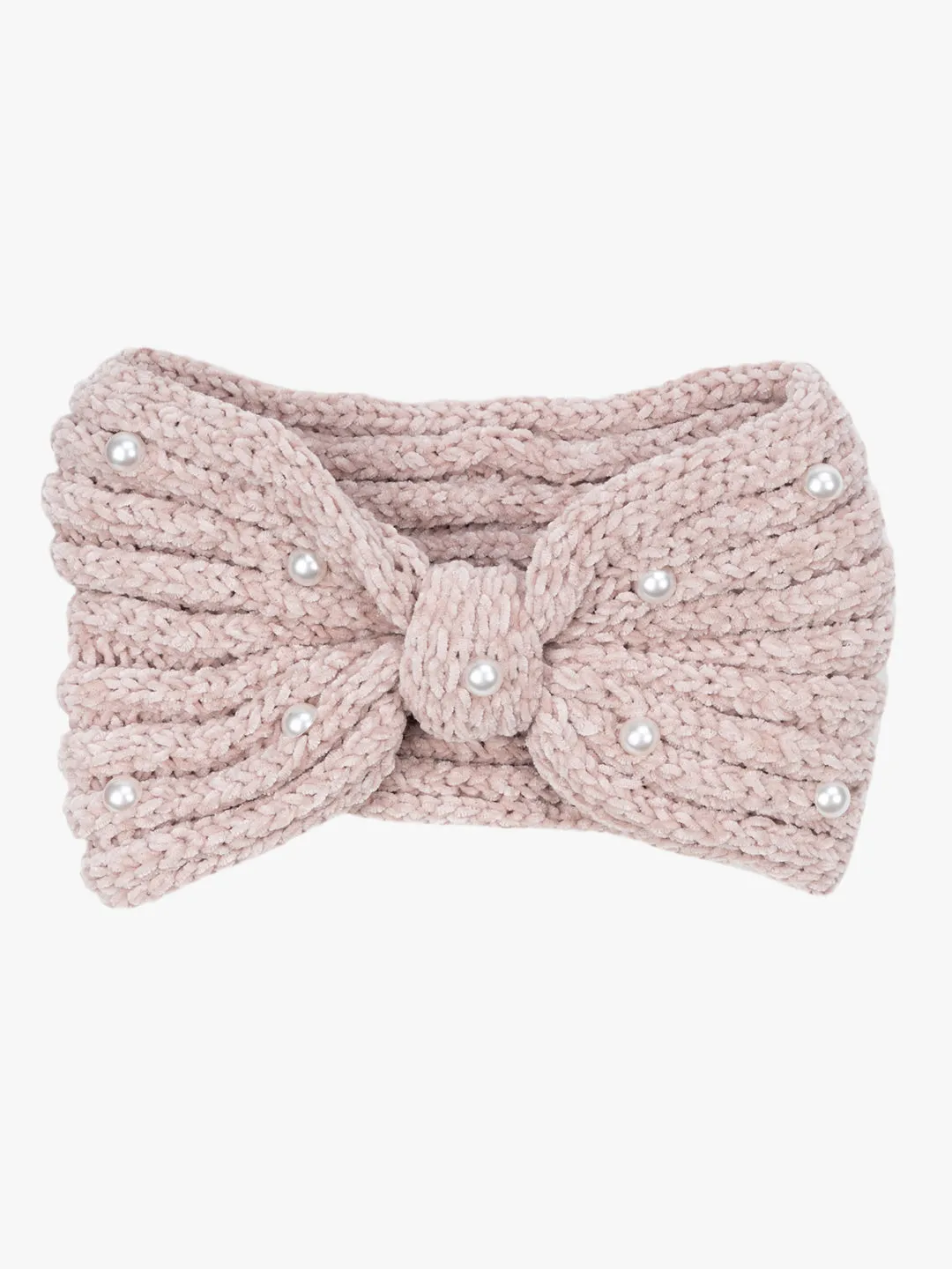 Knitted Headband With Beads Detailing