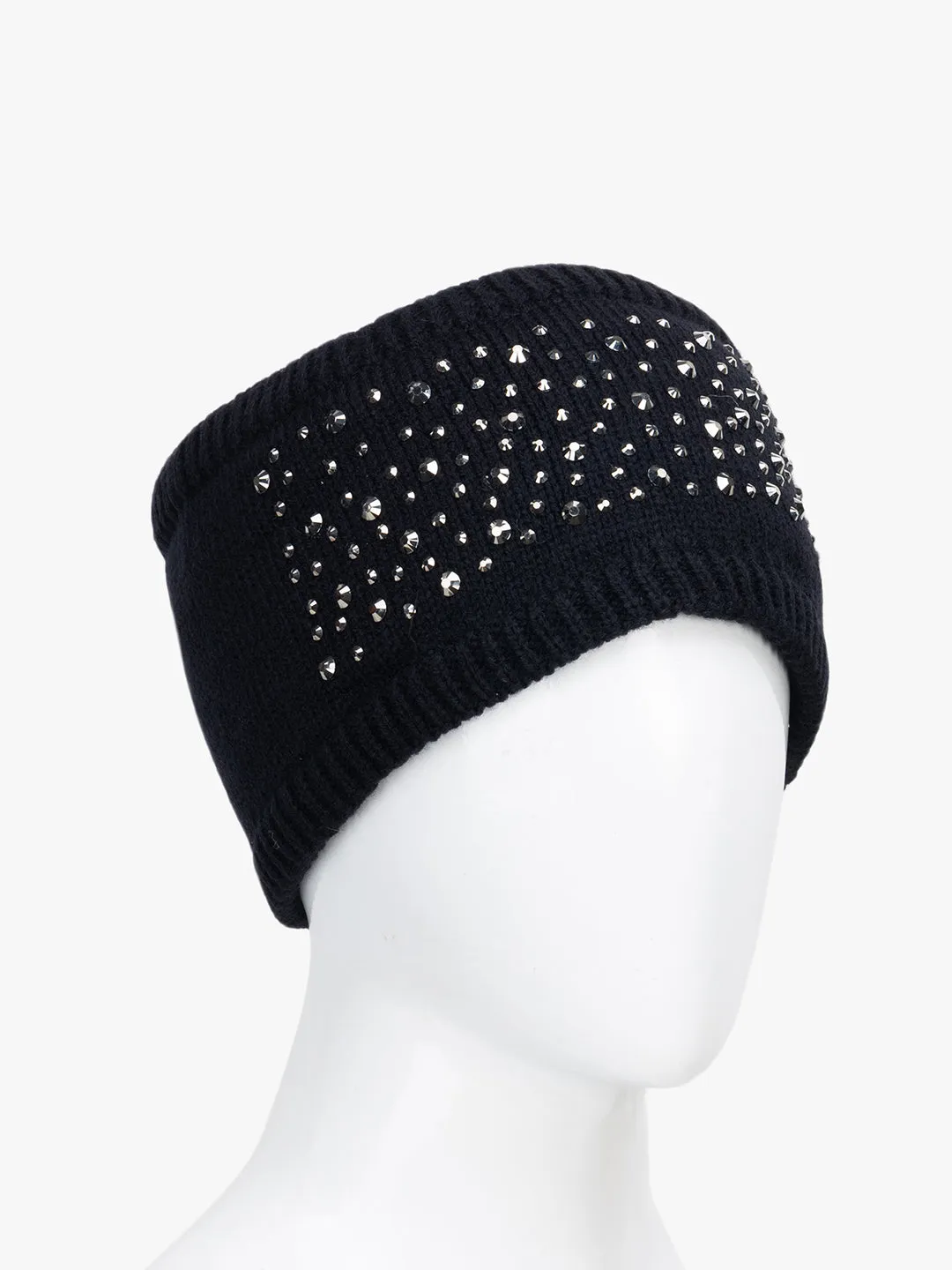 Knitted Headband With Studd Detailing