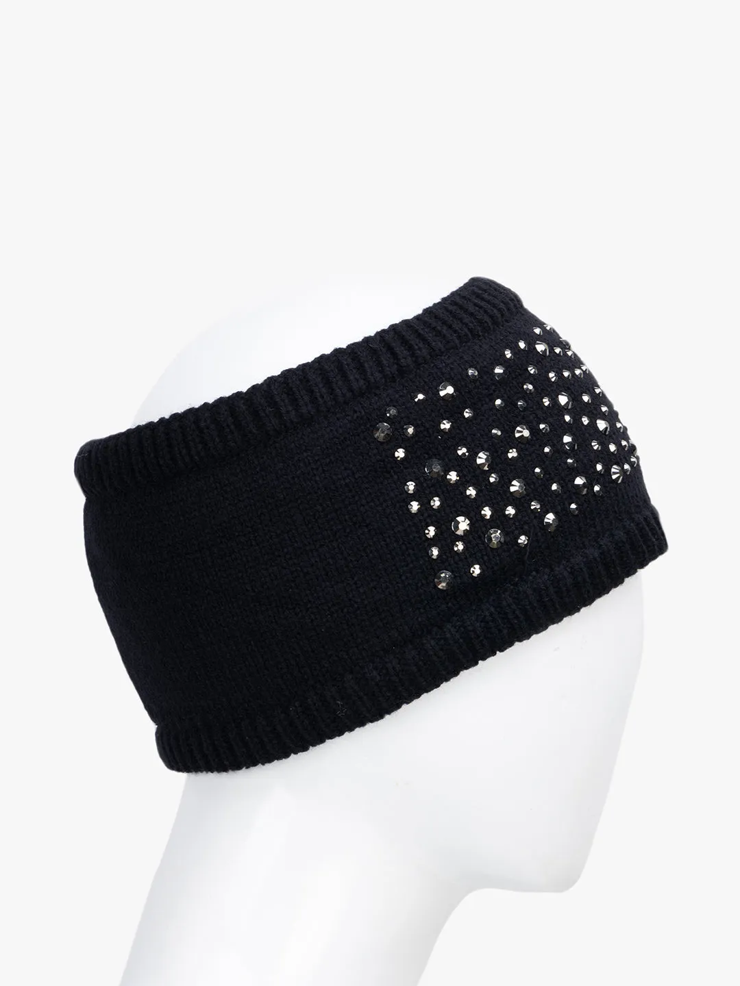 Knitted Headband With Studd Detailing