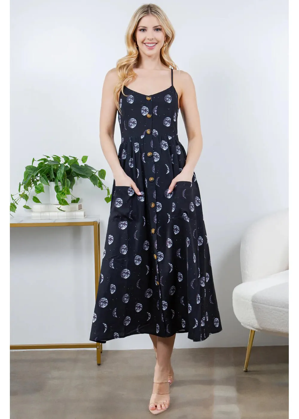 LA Soul Misty Moon Maxi Dress Black