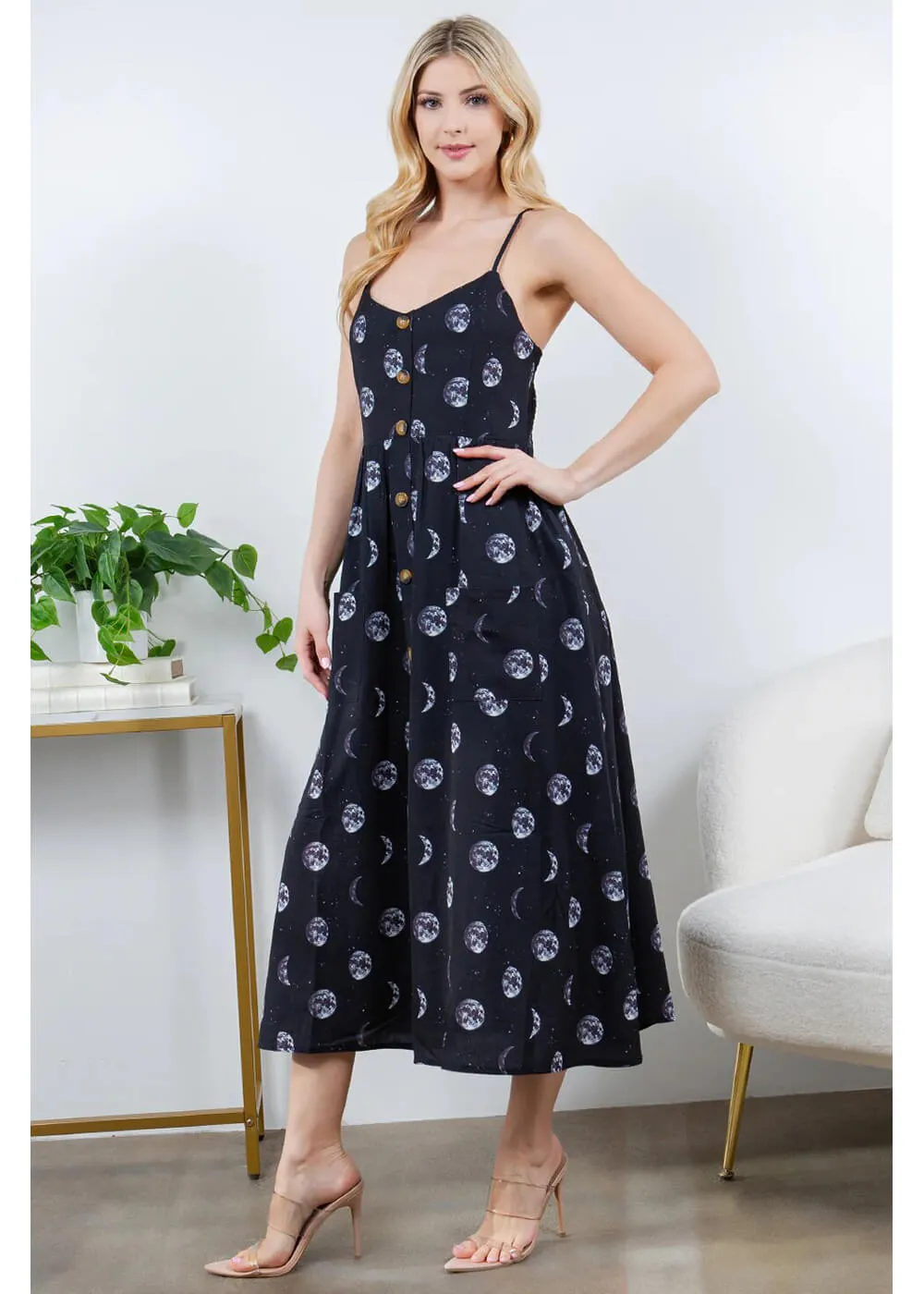 LA Soul Misty Moon Maxi Dress Black