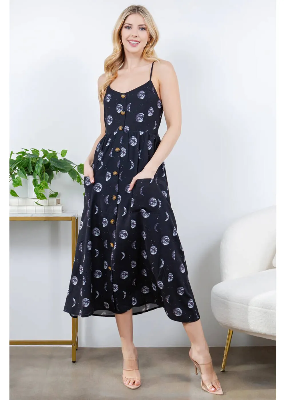 LA Soul Misty Moon Maxi Dress Black