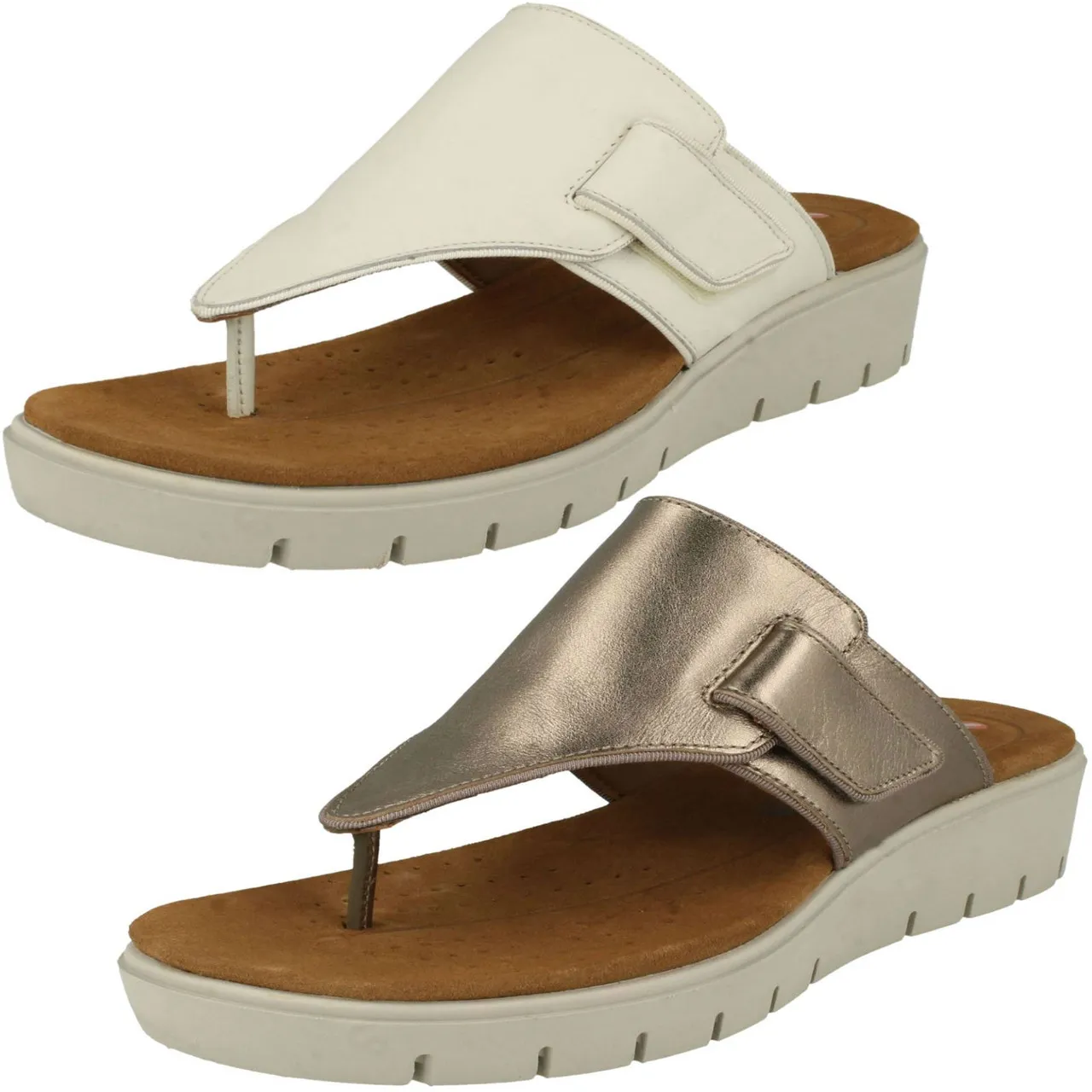 Ladies Clarks Unstructured Toe Post Sandals Un Karely Sea