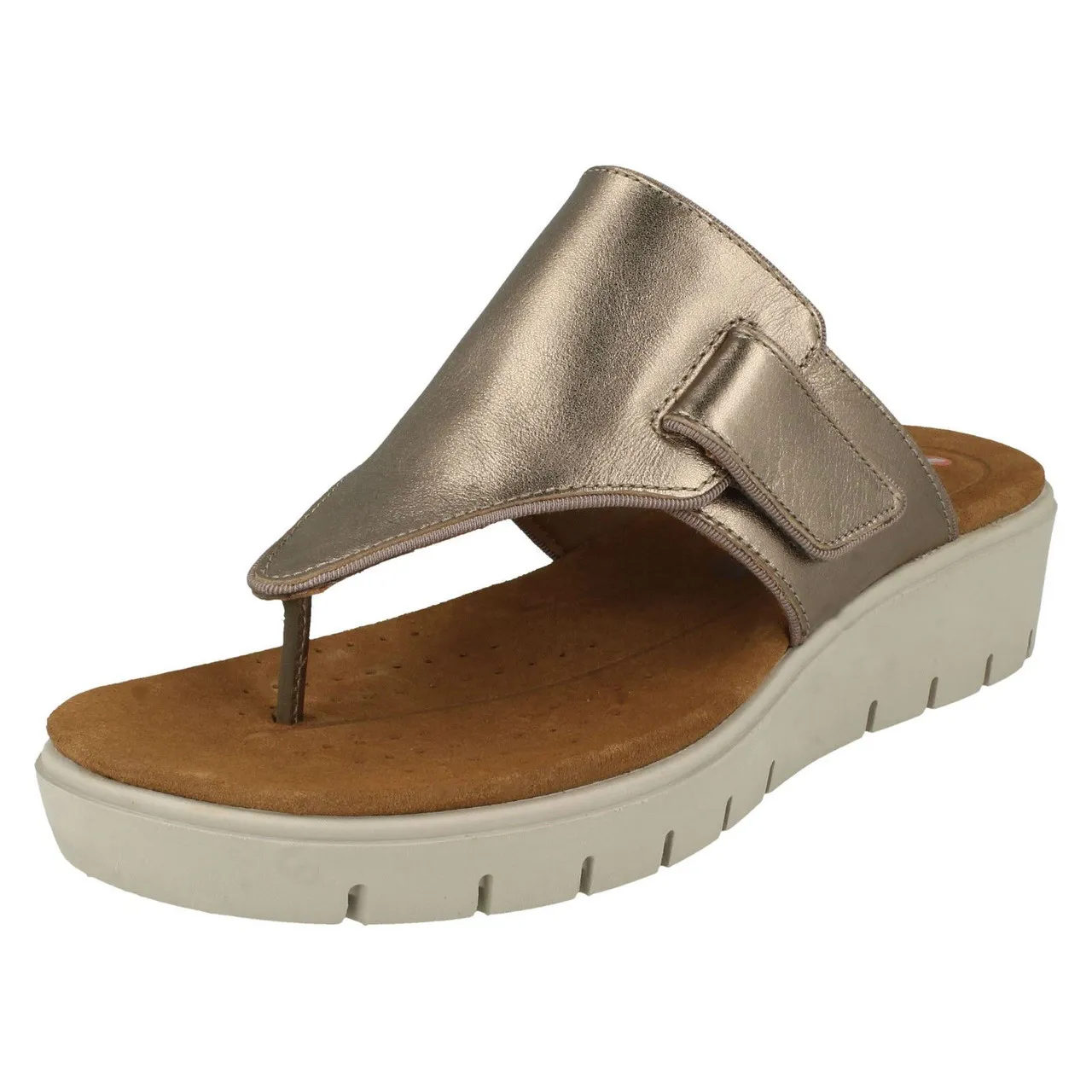 Ladies Clarks Unstructured Toe Post Sandals Un Karely Sea