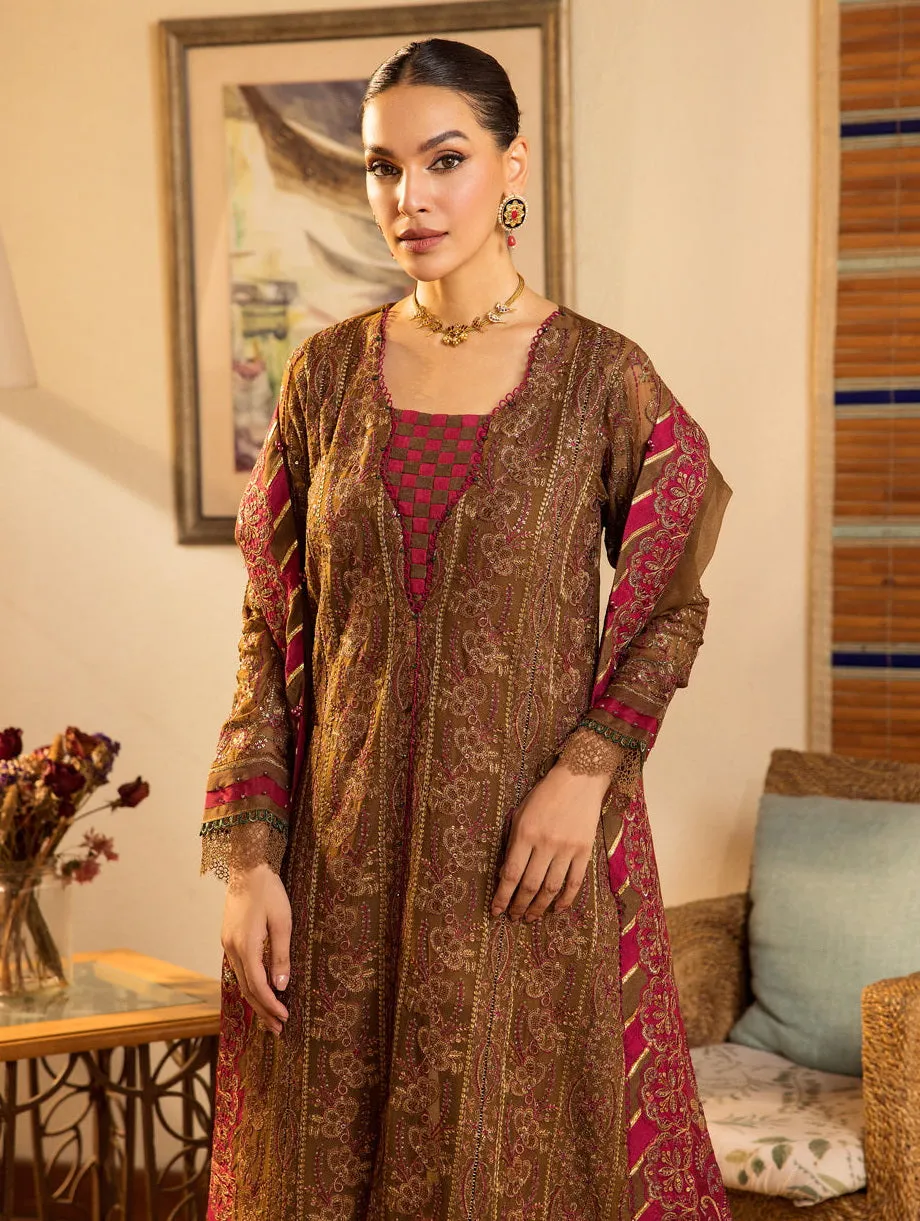 LaMode by Xenia Formals Unstitched Chiffon 3Pc Suit D-06 ENRICA