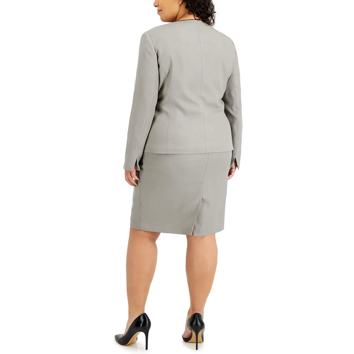 Le Suit Womens Plus Two Button Work Wear Skirt Suit