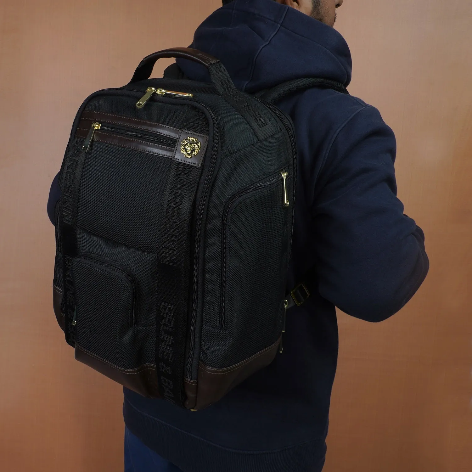 Light Weight Backpack with Combination of Black & Brown