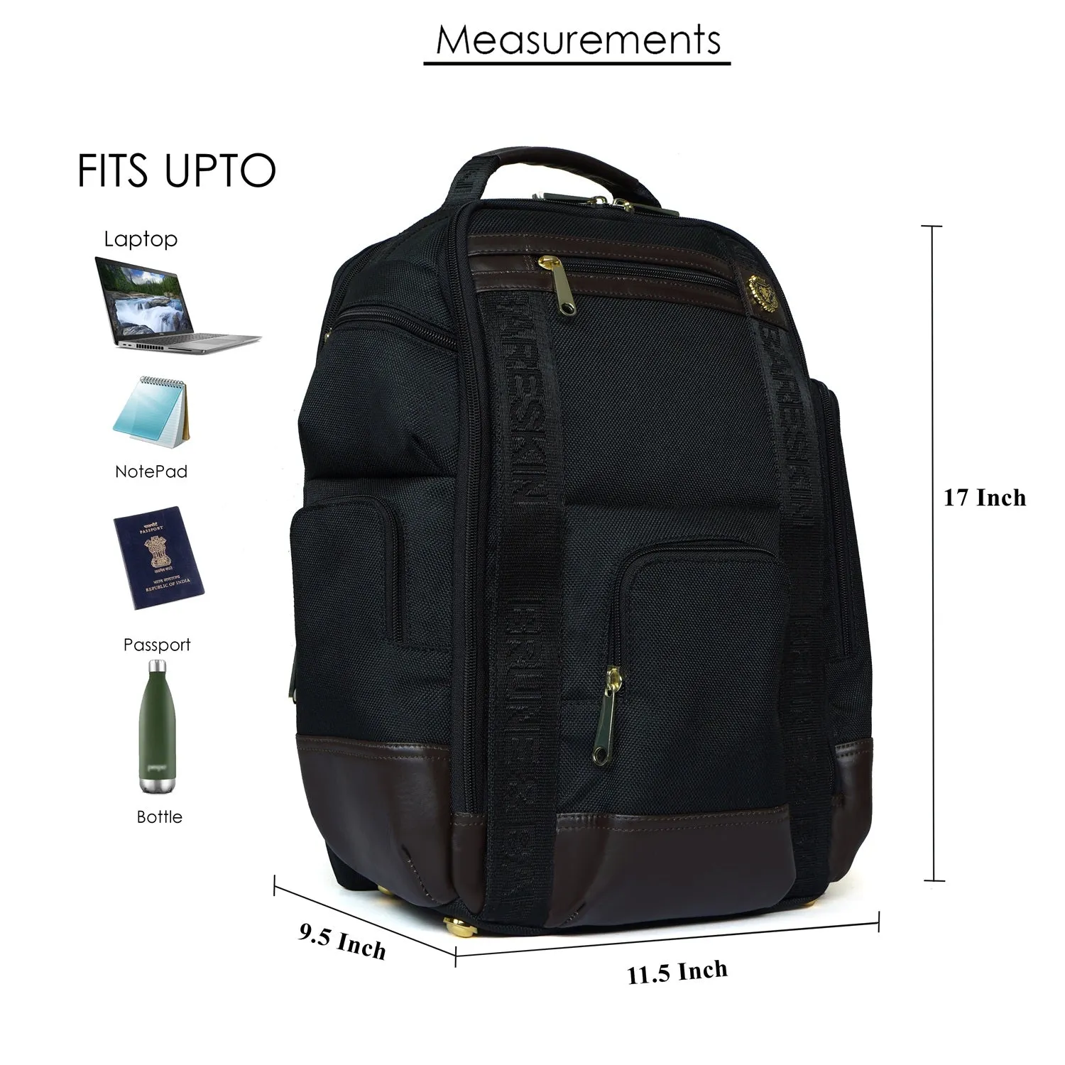 Light Weight Backpack with Combination of Black & Brown