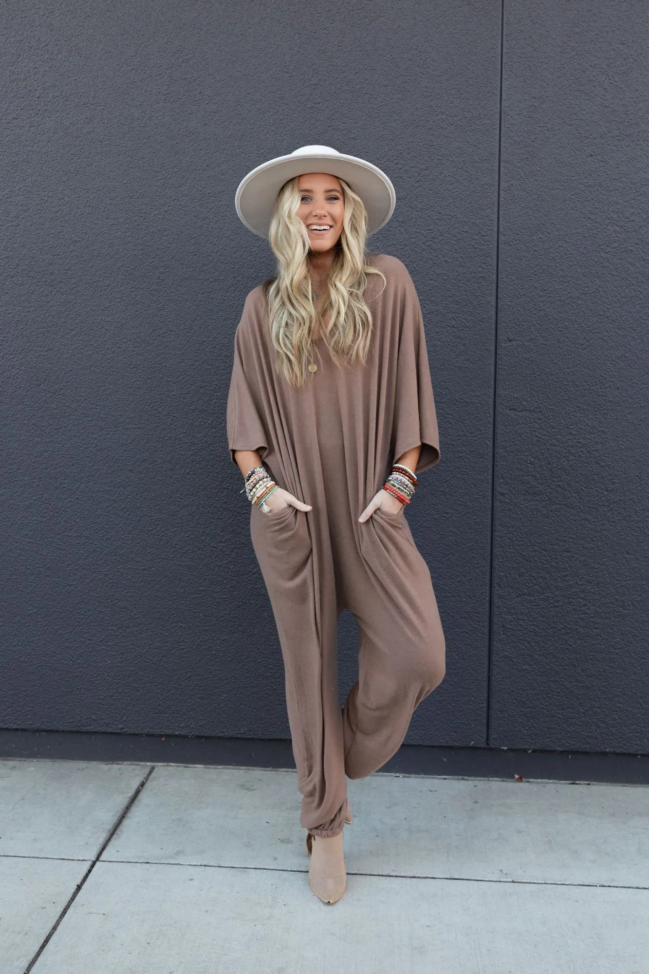 Lovely As Ever Harem Jumpsuit - Mushroom