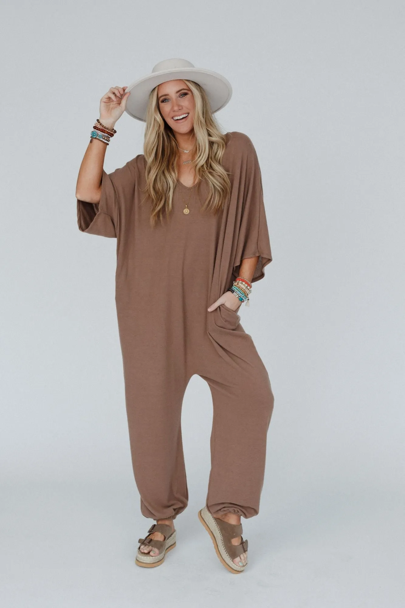 Lovely As Ever Harem Jumpsuit - Mushroom