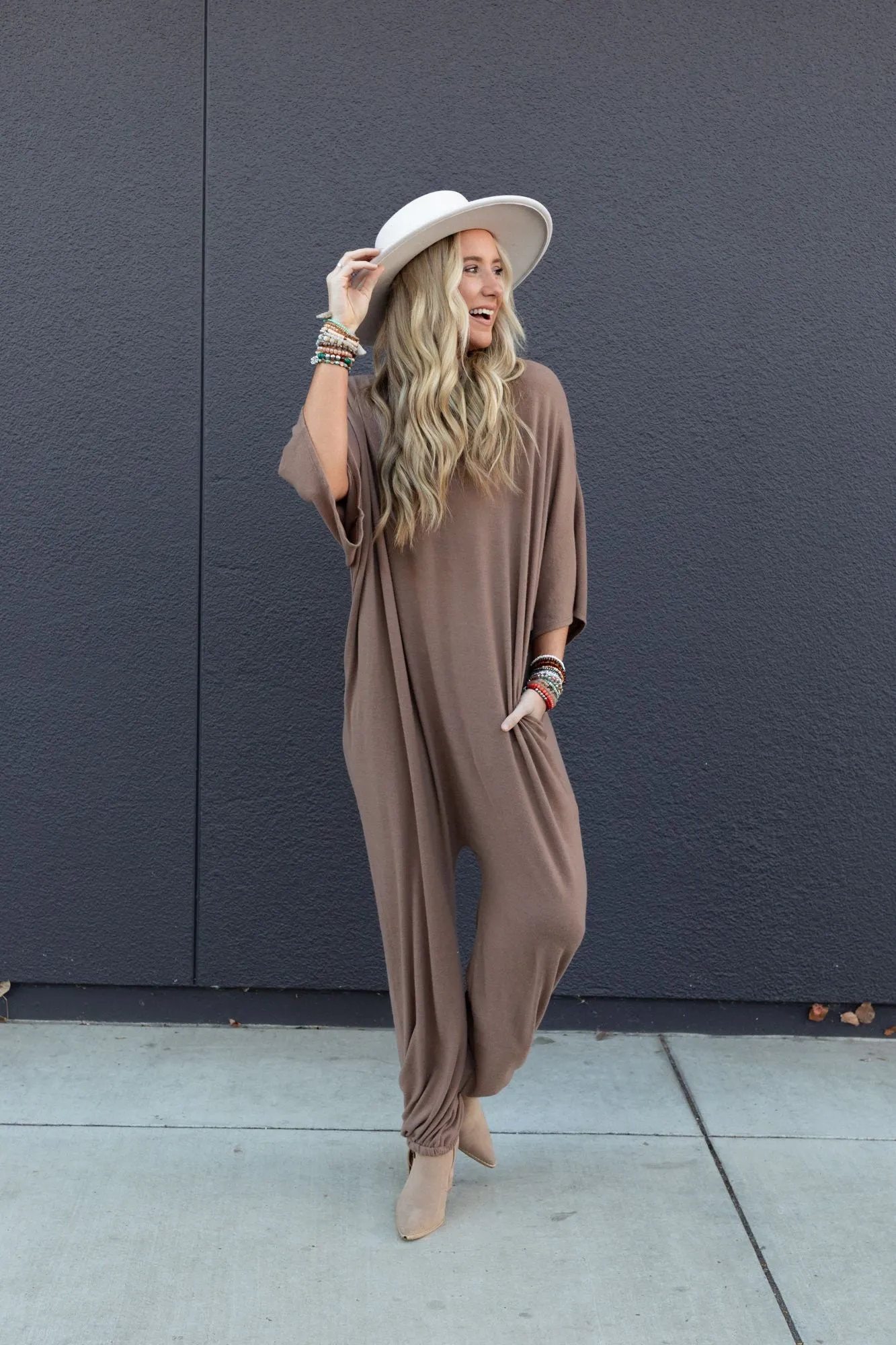 Lovely As Ever Harem Jumpsuit - Mushroom