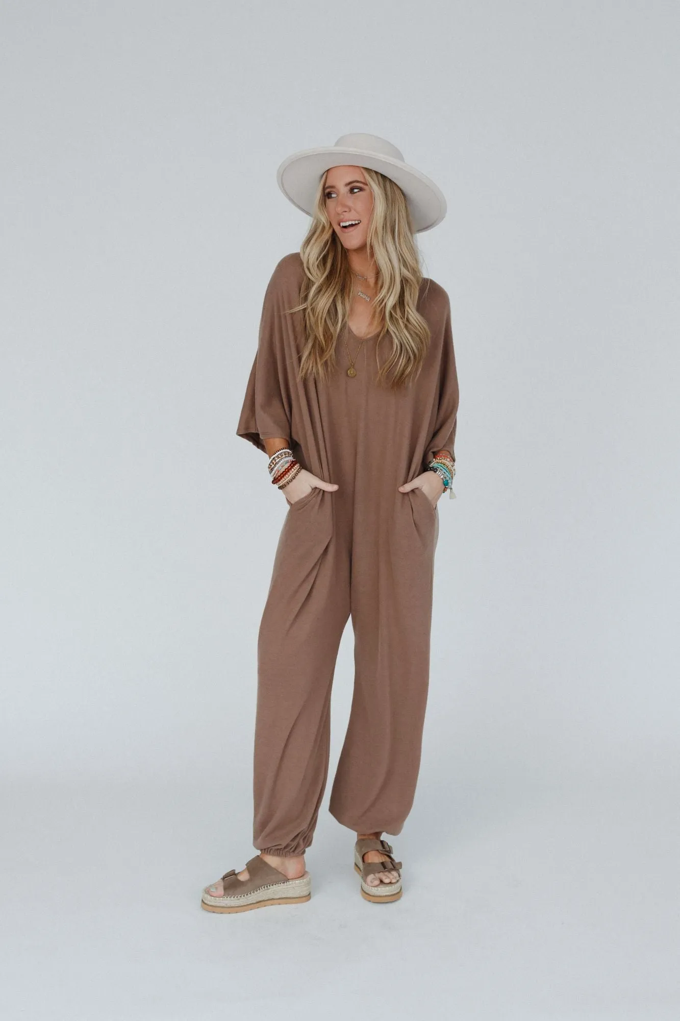 Lovely As Ever Harem Jumpsuit - Mushroom