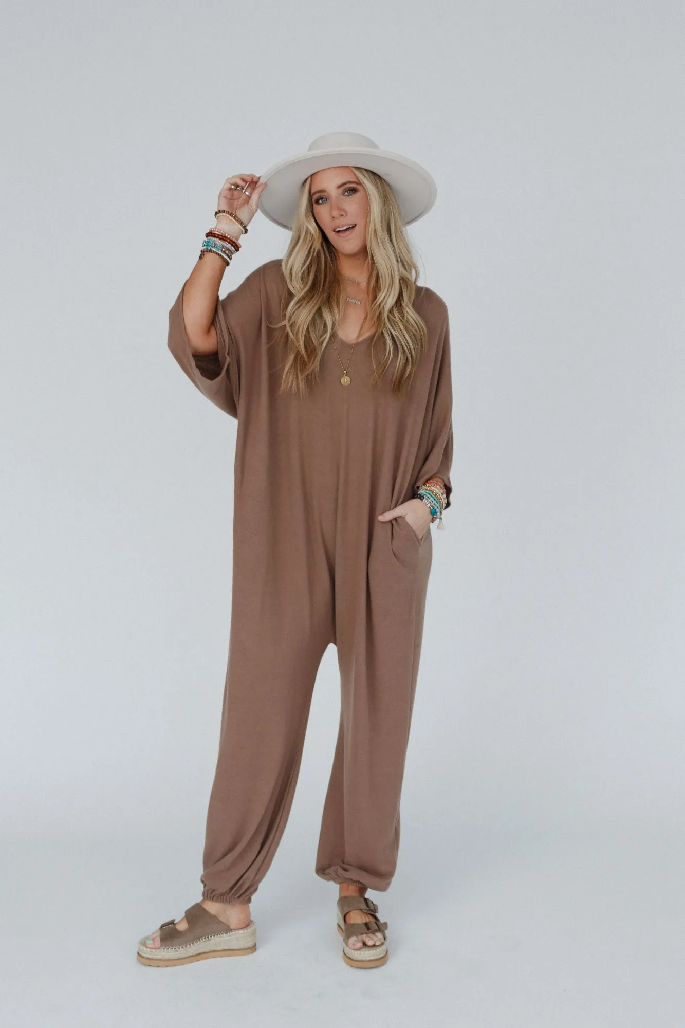 Lovely As Ever Harem Jumpsuit - Mushroom