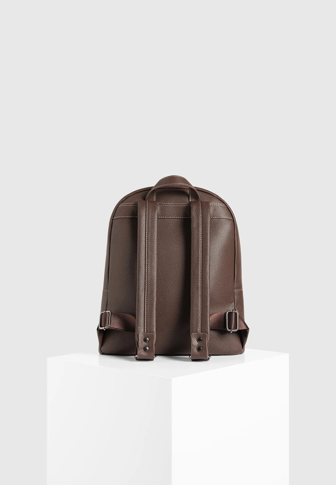 Lyon Suede Panel Backpack - Brown