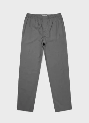 Men's Cotton Flannel Pyjama Trouser in Mid Grey Melange