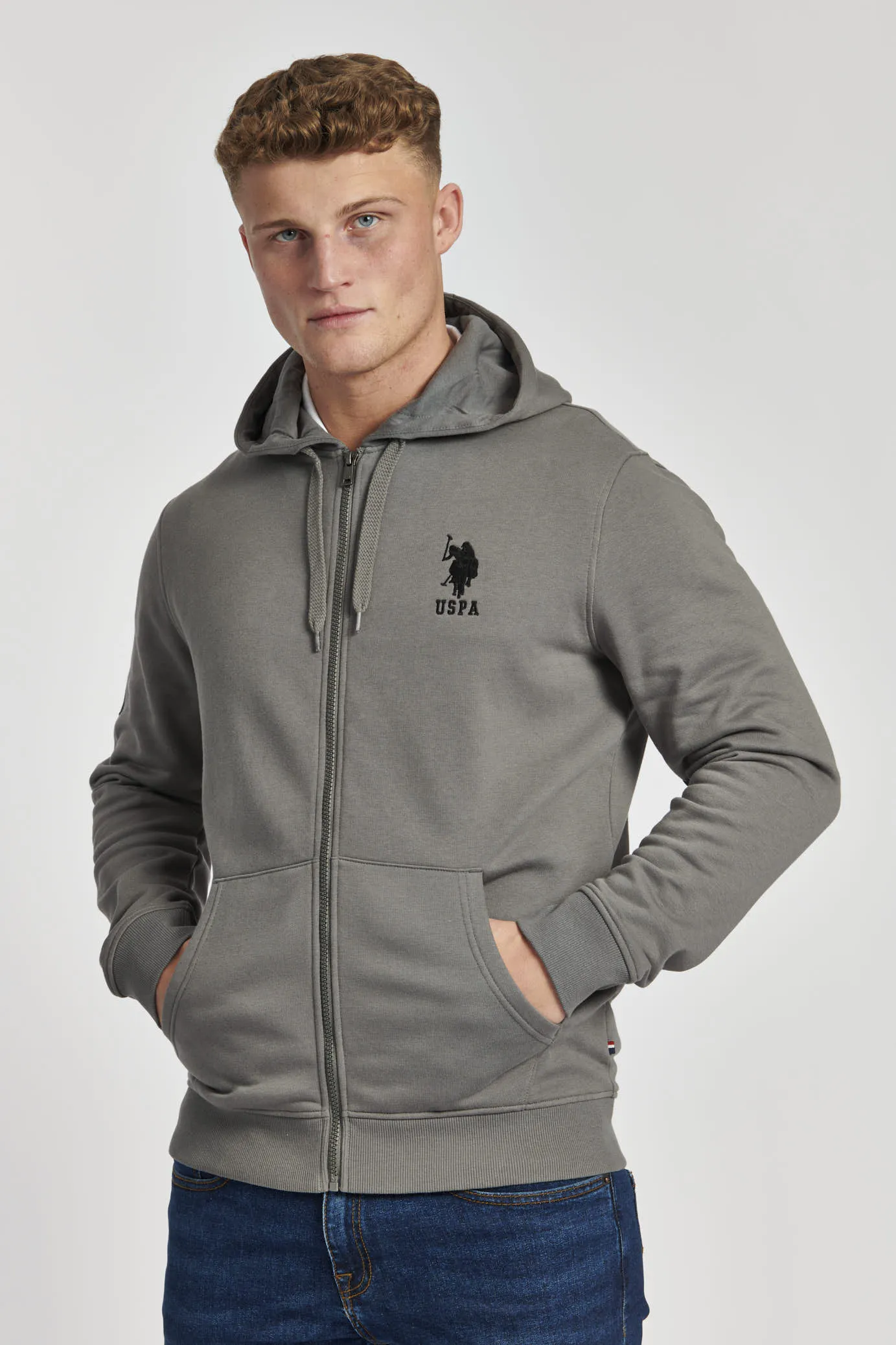 Mens Player 3 Zip-Through Hoodie in Castlerock