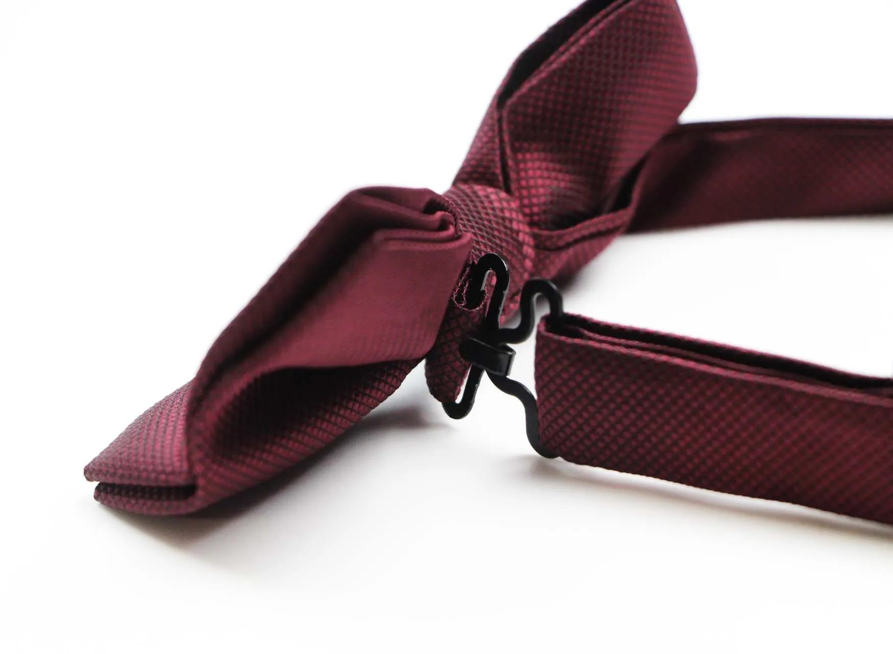 Mens Plum Plain Coloured Checkered Bow Tie