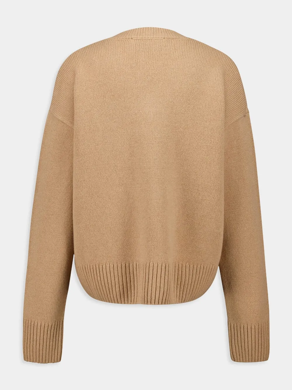 Nude V-Neck Wool-Cashmere Sweater