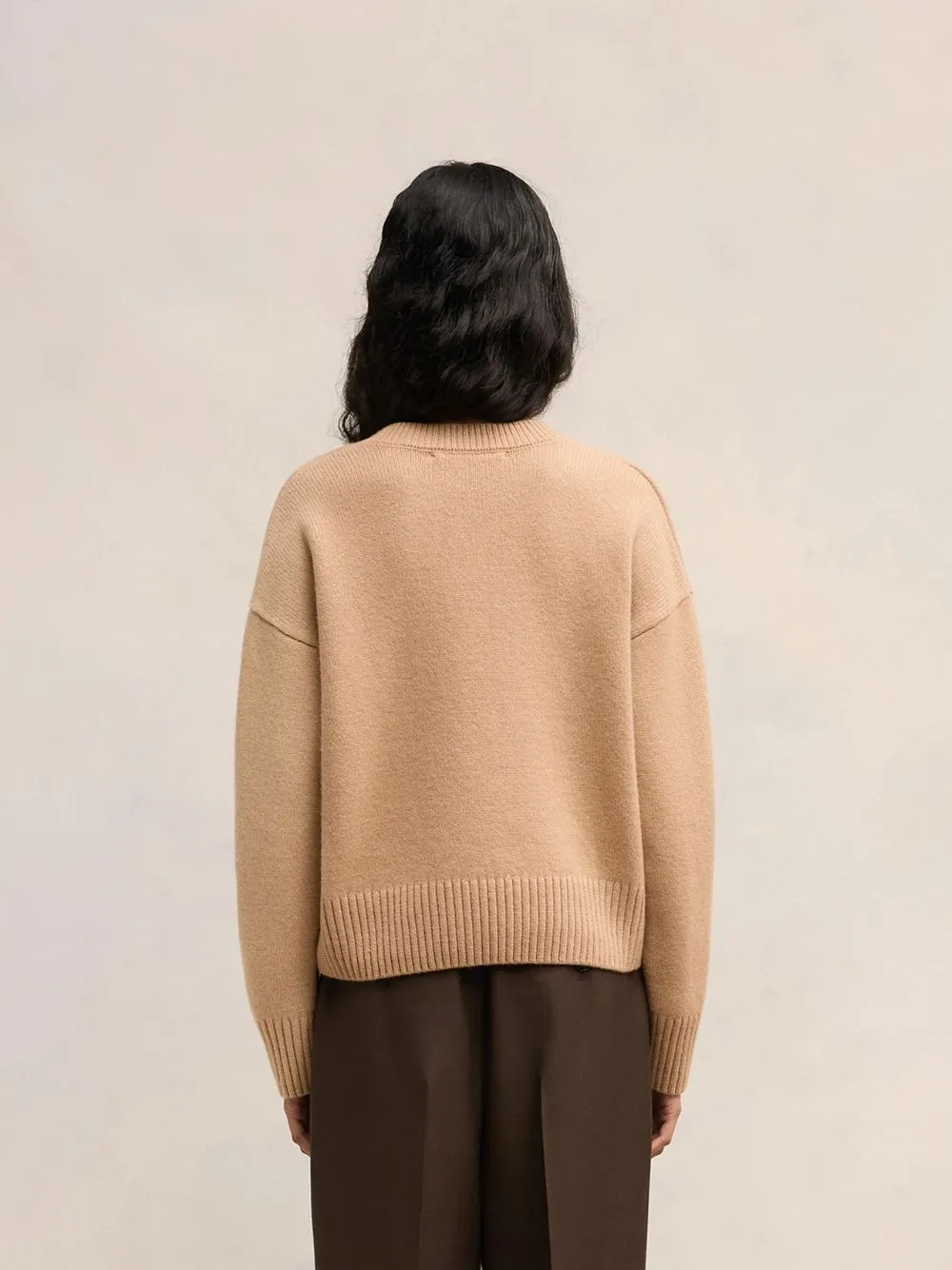 Nude V-Neck Wool-Cashmere Sweater