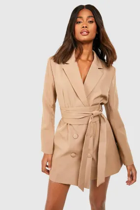 Obi Tie Waist Blazer Dress