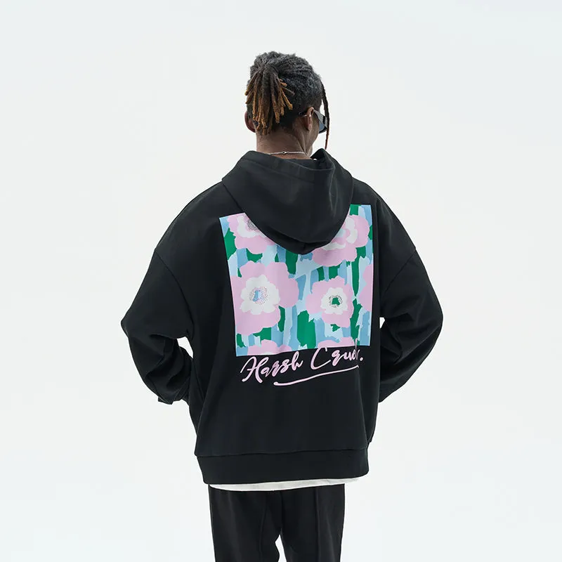 Oil Painting Graffiti Logo Printed hoodie