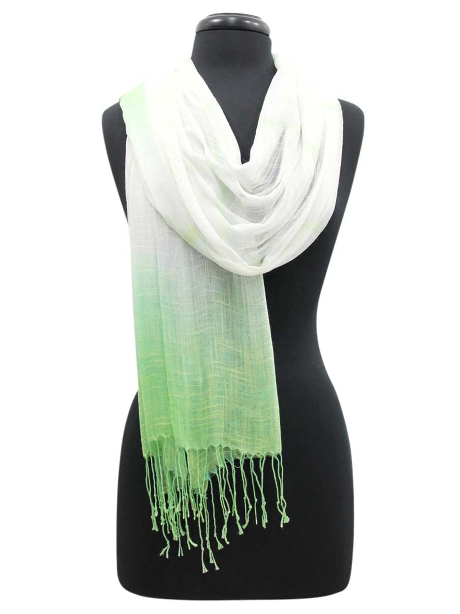 Ombre Long Scarf Wrap With Fringe