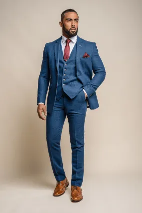 Orson Blue Tweed Slim Fit Suit