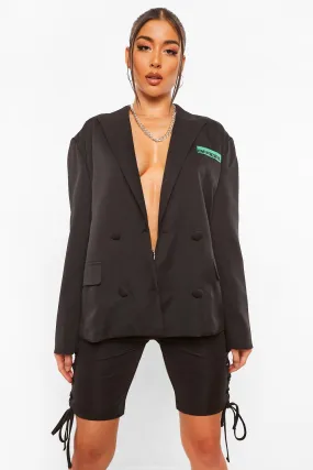 Oversized Contrast Pocket Tailored Blazer