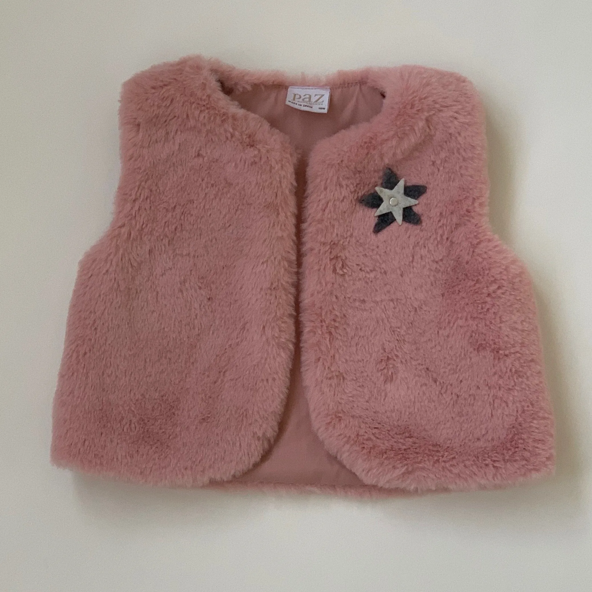 Paz Rodriguez Pink Faux Fur Gilet: 18 Months