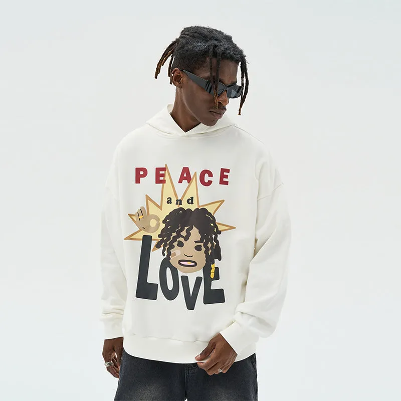 Peace & Love Printed hoodie