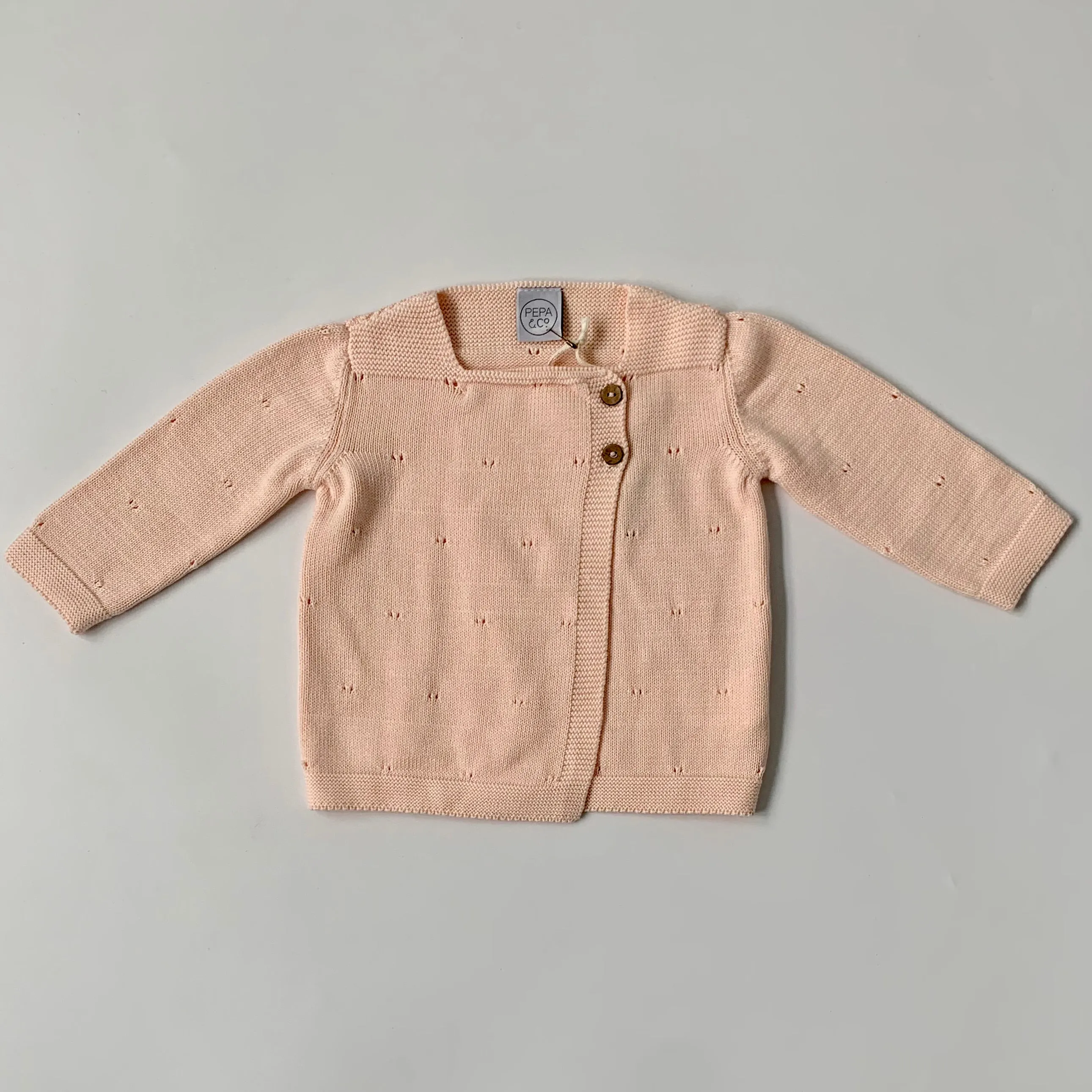 Pepa & Co Apricot Openwork Knitted Cardigan: 9 Months (Brand New)