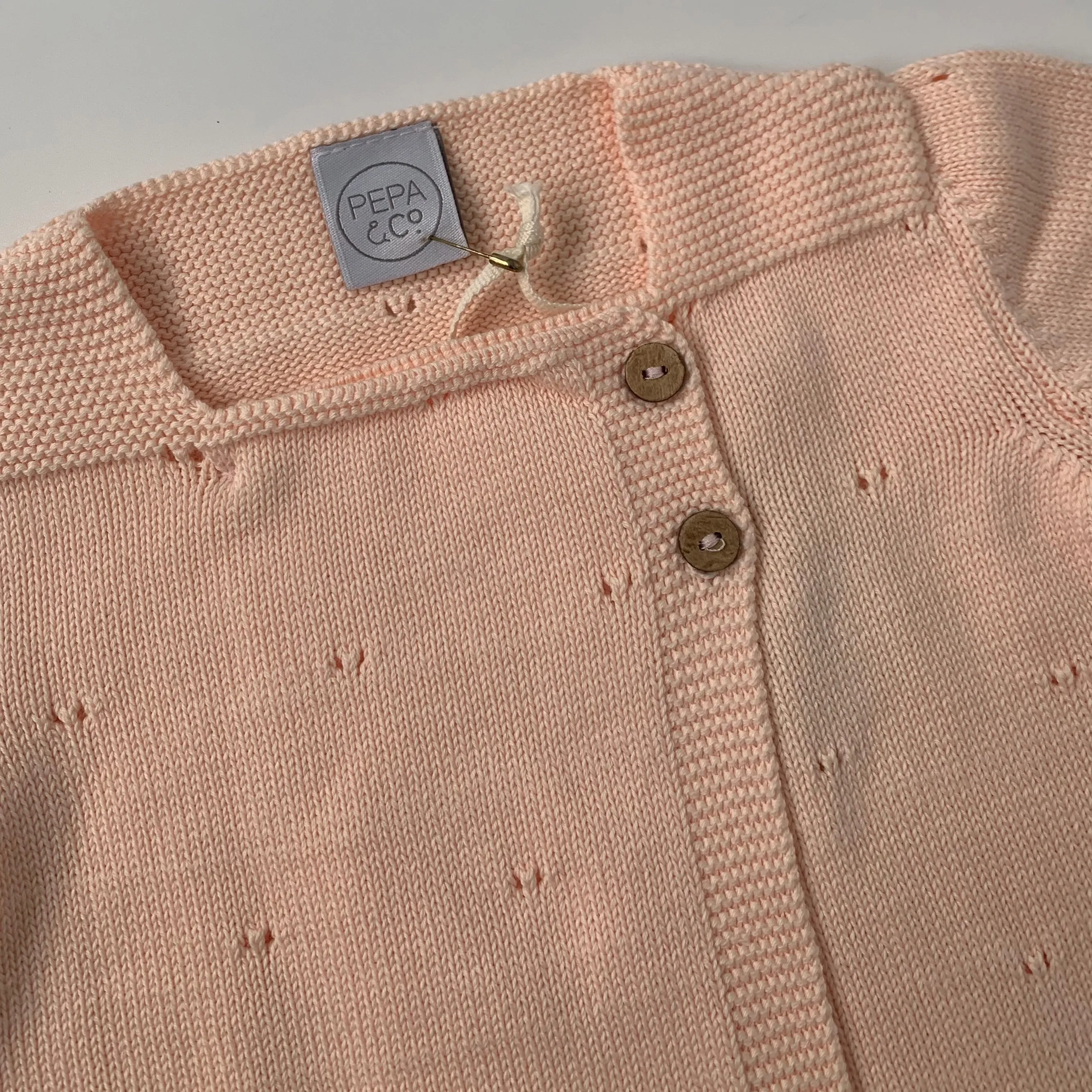 Pepa & Co Apricot Openwork Knitted Cardigan: 9 Months (Brand New)