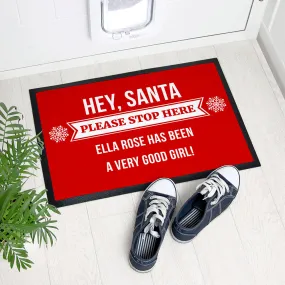 Personalised Hey Santa Christmas Indoor Doormat