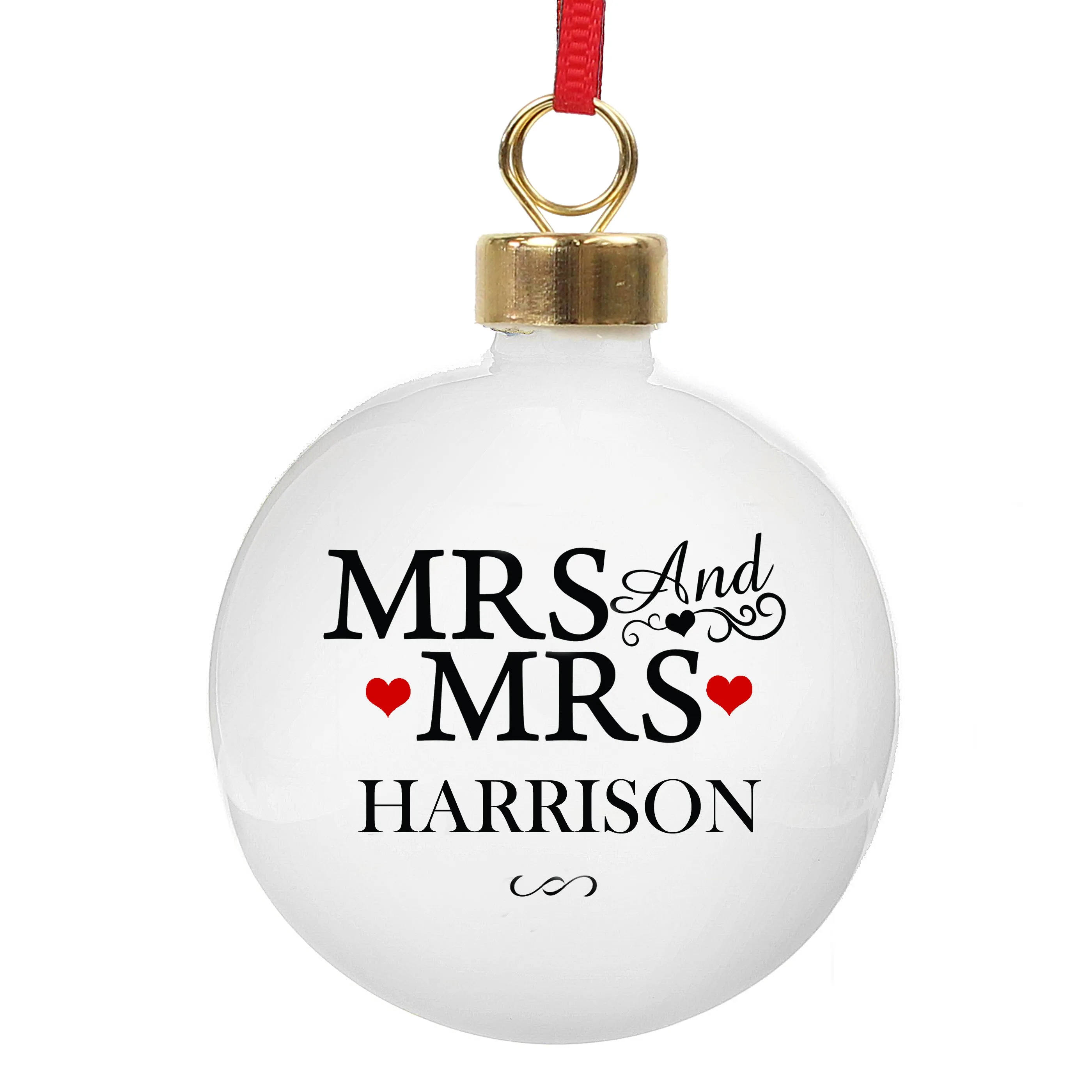 Personalised Mrs & Mrs Bauble