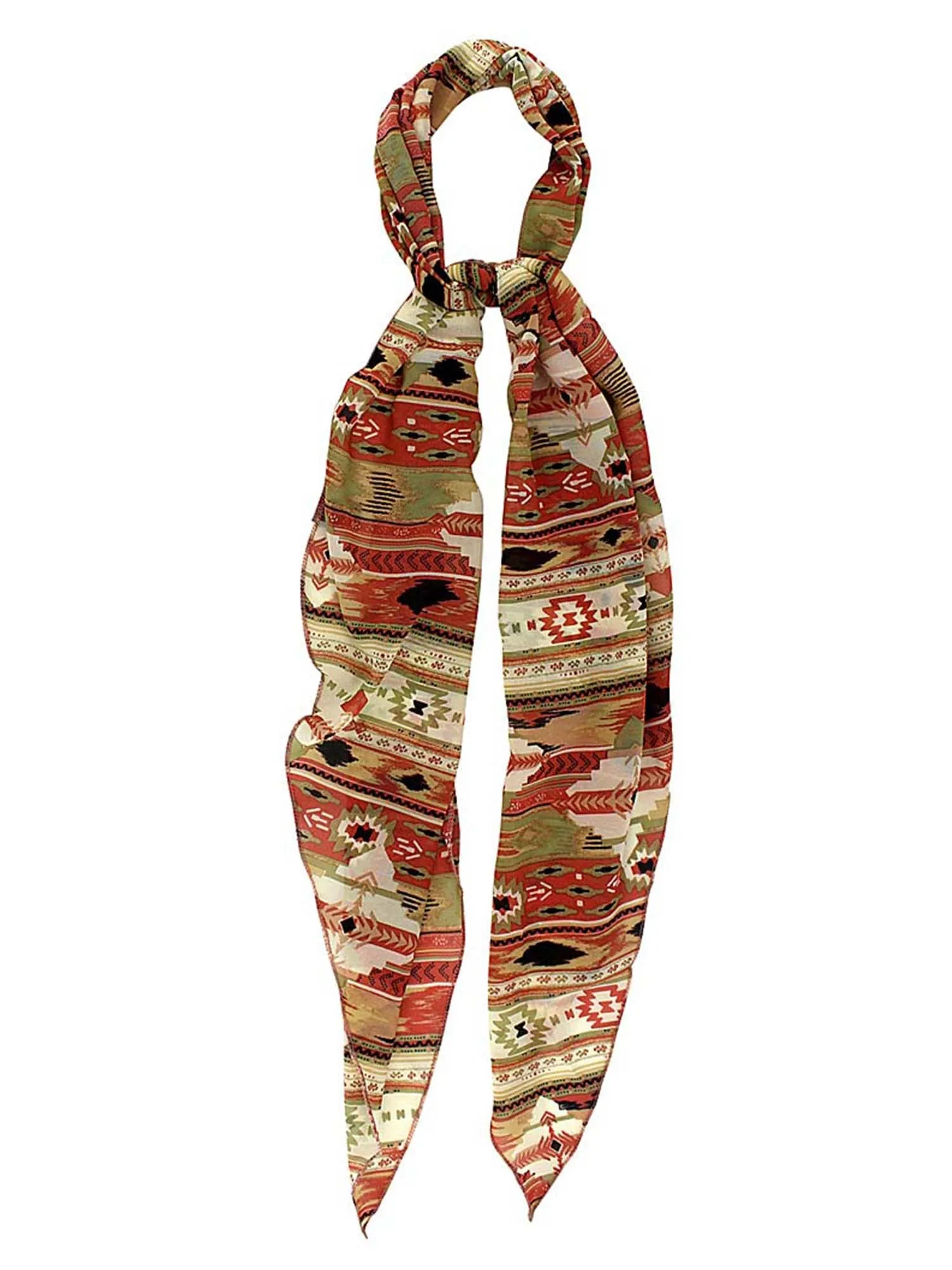 Pink Aztec Pattern Skinny Head Scarf Belt