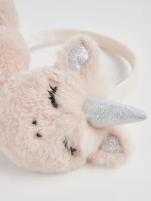 Pink Faux Fur 3D Unicorn Earmuffs | Kids | George at ASDA