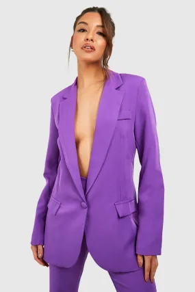 Plunge Front Longline Tailored Blazer