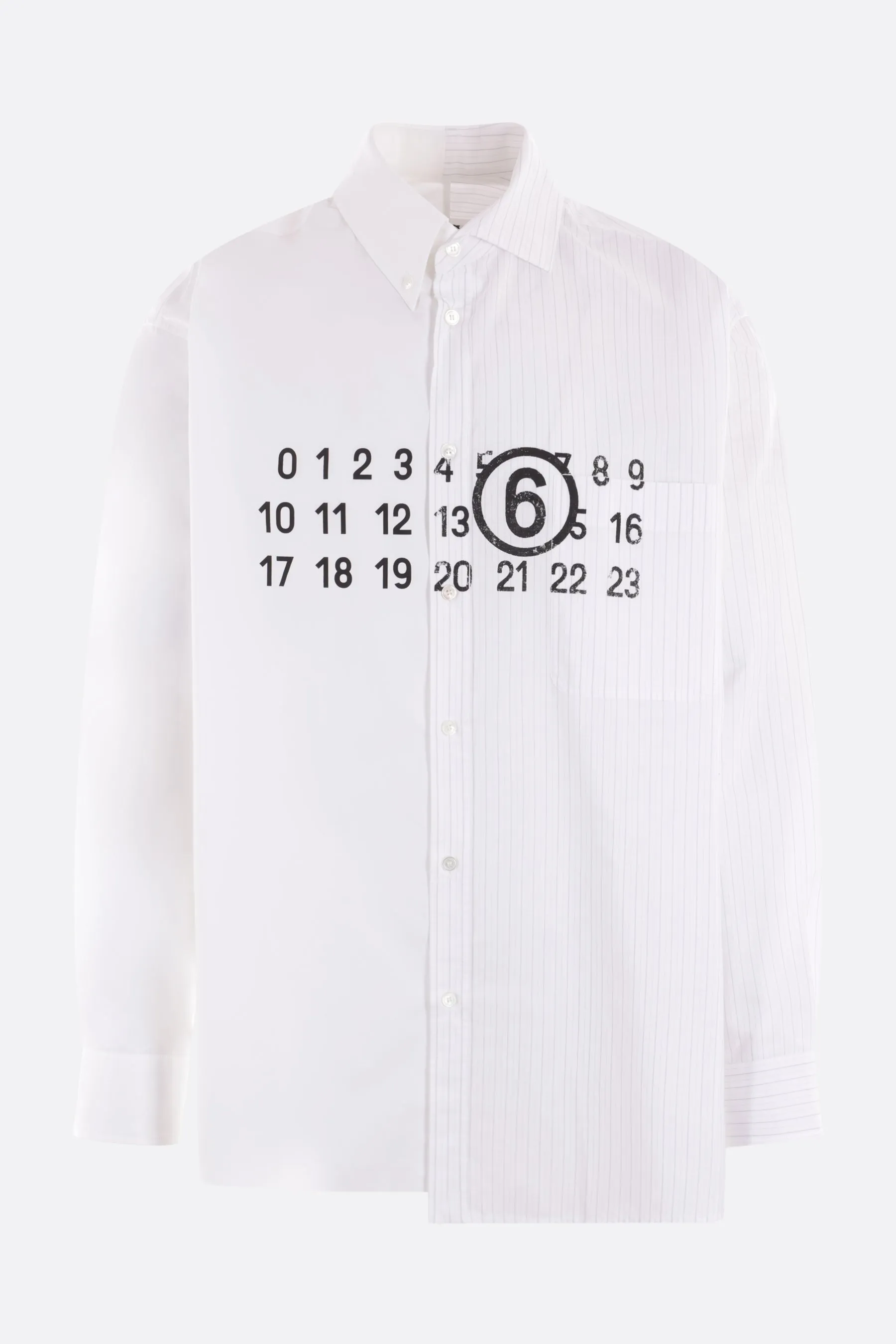 poplin oversized shirt with numeric logo print