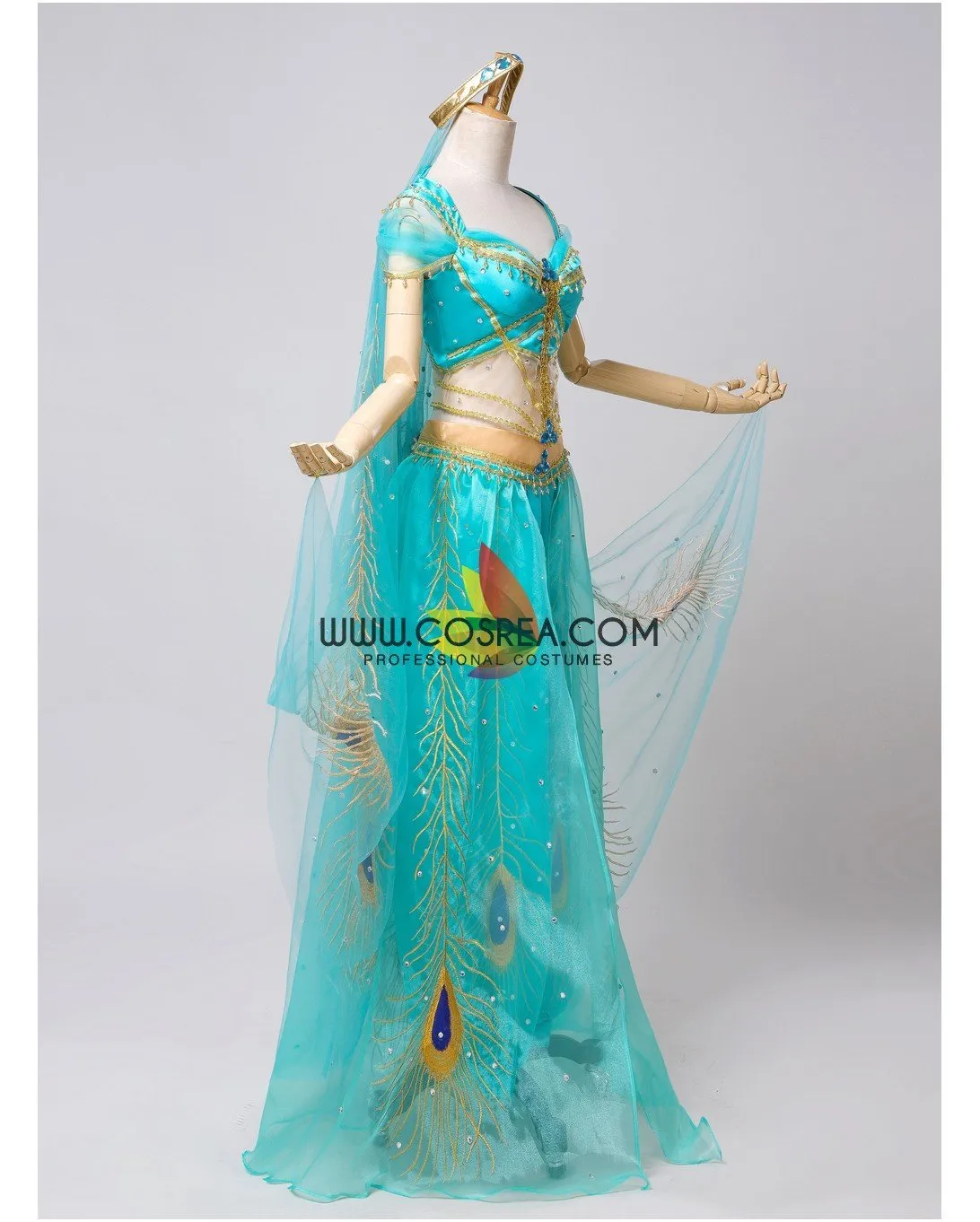 Princess Jasmine Embroidered Live Action Movie  Cosplay Costume