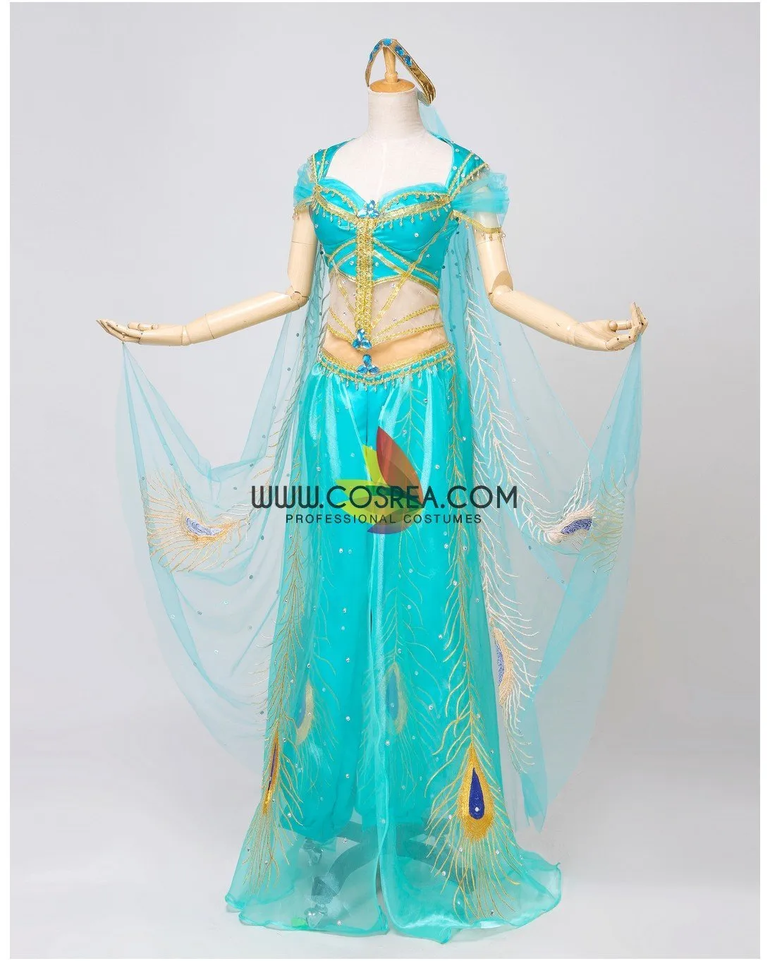 Princess Jasmine Embroidered Live Action Movie  Cosplay Costume